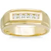 Pompeii3 1/2ct Men's Five Stone Diamond Brushed Ring In 14k Yellow Gold In White