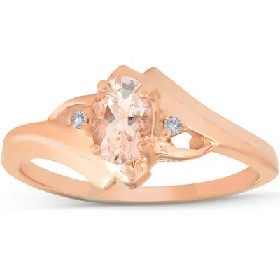 Pompeii3 1/2ct Morganite & Diamond Ring 14k Rose Gold In Pink
