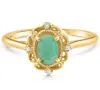 Pompeii3 1/2ct Oval Emerald & Lab Grown Diamond Ring 10k White Gold In White