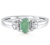 Pompeii3 1/2ct Oval Emerald & Lab Grown Diamond Ring 10k White Gold In White