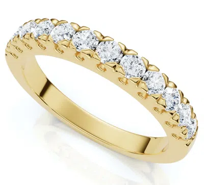 Pompeii3 1/2ct Pave Diamond Wedding Anniversary Stackable Ring Gold Lab Grown In Silver