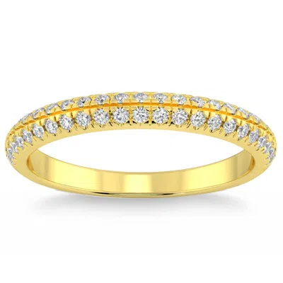 Pompeii3 1/2ct Pave Diamond Wedding Ring 14k Gold Stackable Band Lab Grown In Silver