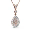 Pompeii3 1/2ct Pear Shape Dangle Bezel Penant Gold Necklace 1" Tall Lab Grown In Multi