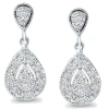 Pompeii3 1/2ct Pear Shape Dangle Diamond Earrings 10k White Gold In Multi