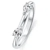 Pompeii3 1/2ct Pear Shape Diamond Contour Wedding Guard Ring 14k Gold Lab Grown In Silver