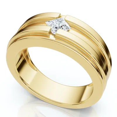 Pompeii3 1/2ct Princess Cut Heavy Solitaire Diamond Ring Men's 14k Gold Or Pt Lab Grown In Multi