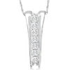 Pompeii3 1/2ct Round-cut Natural Diamond Pendant 10k White Gold 18" Necklace 1" Tall In Multi
