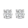 Pompeii3 1/2ct Round Diamond Studs Earrings In 14k White Or Yellow Gold Basket Setting In White