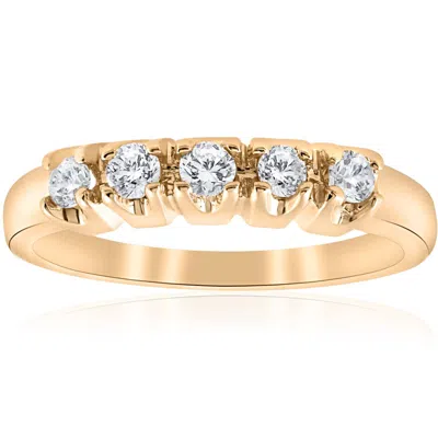Pompeii3 1/2ct Round Diamond Wedding Anniversary 14k Gold Ring In Multi
