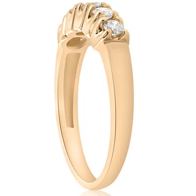 Pompeii3 1/2ct Round Diamond Wedding Anniversary 14k Gold Ring Size Selectable In Metallic