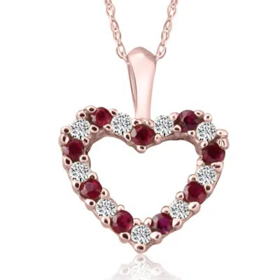 Pompeii3 1/2ct Ruby & Diamond Heart Pendant In White, Yellow, Or Rose Gold