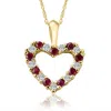Pompeii3 1/2ct Ruby & Diamond Heart Pendant In White, Yellow, Or Rose Gold In Multi