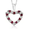 Pompeii3 1/2ct Ruby & Diamond Heart Pendant In White, Yellow, Or Rose Gold In Red