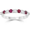 Pompeii3 1/2ct Ruby & Diamond Wedding Ring 10k White Gold In Multi