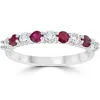 Pompeii3 1/2ct Ruby & Diamond Wedding Ring 10k White Gold Size Selectable In Gray