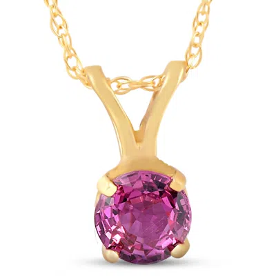 Pompeii3 1/2ct Ruby Solitaire Pendant 14k Yellow Gold In Multi