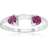 Pompeii3 1/2ct Ruby Wrap Engagement Guard Ring 14k White Gold In Multi