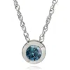 Pompeii3 1/2ct Solitaire Blue Diamond Pendant 14k White Gold In Blue