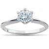 Pompeii3 1/2ct Round Solitaire Diamond Engagement Ring 14k White Gold Enhanced In Multi