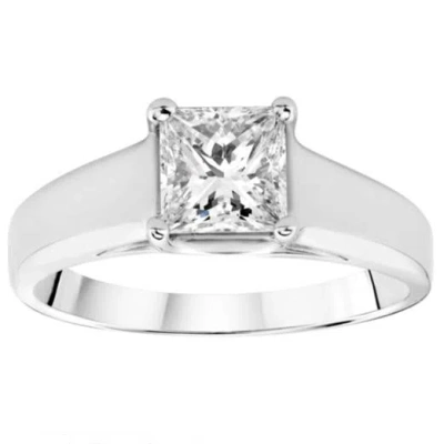 Pompeii3 1/2ct Solitaire Princess Cut Diamond Engagement Ring 14k White Gold In Multi