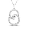Pompeii3 1/2ct T. W. Circled By Love Diamond Pendant 10k White Gold Women's Necklace In Multi