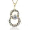 Pompeii3 1/2ct T. W. Circled By Love Diamond Pendant 10k Yellow Gold Women's Necklace In Multi