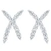 Pompeii3 1/2ct T. W. Diamond Fashion Women's X Shape Lab Grown Earrings 10k Gold Studs In White