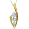 Pompeii3 1/2ct Three Stone Diamond Yellow Gold Pendant Necklace In Multi