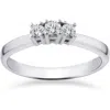 Pompeii3 1/2ct Three Stone Lab Created Diamond Engagement Ring 14k White Gold In Multi