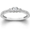 Pompeii3 1/2ct Three Stone Round Diamond Engagement Ring 14k White Gold In Multi