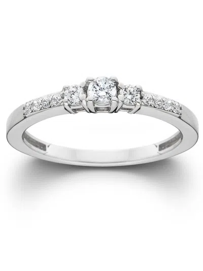 Pompeii3 1/2ct Three Stone Round Diamond Engagement Ring 14k White Gold Size Selectable In Silver