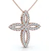 Pompeii3 1/2ct Tw Diamond Cross Religious 10k Gold Lab Grown 18" Necklace In Multi