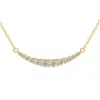 Pompeii3 1/2ct Tw Diamond Graduated Bar Necklace 14k Gold Lab Grown Pendant 28mm In Silver