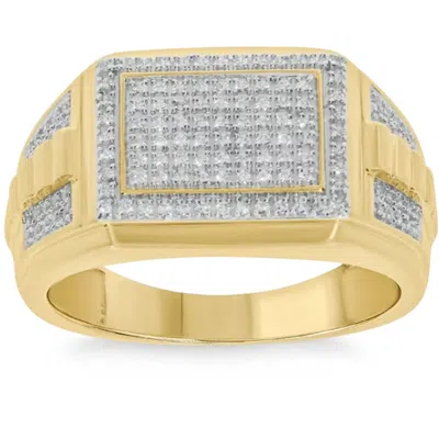Pompeii3 1/2ct Tw Diamond Men's Ring 10k Yellow Gold 9mm Wide In White
