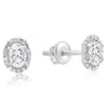 Pompeii3 1/2ct Tw Oval Shape Halo Diamond Studs 10k White Or Yellow Gold Earrings In Gold