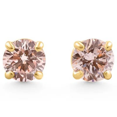Pompeii3 1/3 - 1ct Pink Diamond Studs 14k White Or Yellow Gold Lab Grown