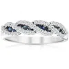 Pompeii3 1/3 Ct Blue Sapphire & Diamond Ladies Swirl Wedding Ring 10k White Gold In Multi
