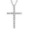 Pompeii3 1/3 Ct Diamond Cross Pendant Necklace 18" 10k White Gold 21mm Tall In Silver