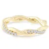Pompeii3 1/3 Ct Diamond Eternity Petite Twist Vine Eternity Ring 10k Yellow Gold In Silver