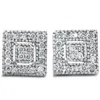 Pompeii3 1/3 Ct Diamond Pave Studs 14k White Gold Womens Earrings 1/3" In Multi