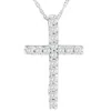Pompeii3 1/3 Ct Lab Diamond Cross Pendant Necklace 18" White Gold 21mm Tall In Multi