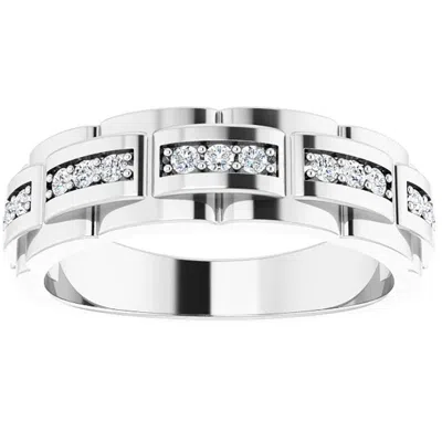 Pompeii3 1/3 Ct Mens Lab Grown Diamond Wedding Ring White Gold Anniversary Band In Silver