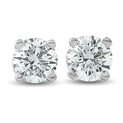 Pompeii3 1/3 Ctw 14k White Gold Diamond Stud Earrings In Pink