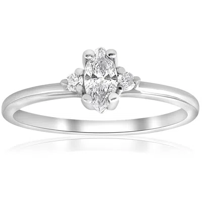 Pompeii3 1/3 Marquise Diamond Engagement Ring 10k White Gold In Multi