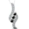 Pompeii3 1/3ct 3-stone Black Diamond Pendant 14 Kt White Gold In Multi