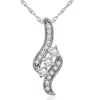 Pompeii3 1/3ct 3-stone Diamond Pendant 14 Kt White Gold W/ 18" Chain In Silver