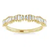 Pompeii3 1/3ct Baguette Cut Designed Anniversary Band 14k Gold Lab Grown In Multi