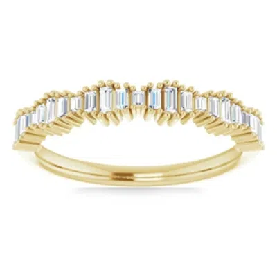 Pompeii3 1/3ct Baguette Cut Designed Anniversary Band 14k Gold Lab Grown In Multi