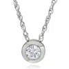 Pompeii3 1/3ct Bezel Solitaire Pendant 14k White Gold In Silver