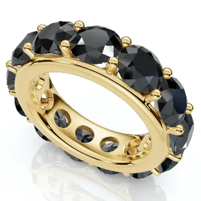 Pompeii3 13ct Black Diamond Eternity Ring 10k Gold Lab Grown In Orange